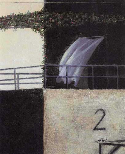 Siebter Mittag (Platz Null)/Detail · Seventh Noon (Place Zero) - Painting by Michael Kunze